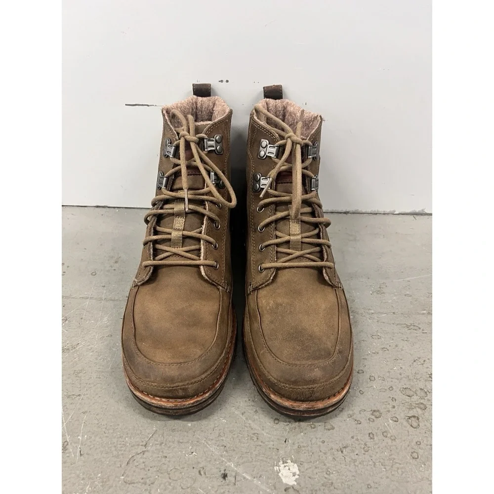 Sorel Men's 10.5 Shearling Lined Leather‎ Winter Boots NM1932 Brown Lace-Up